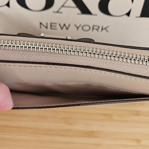 Coach Darcy Bow Accordion Zip Wallet F51668, Silver/Sand - Picture 6 of 12